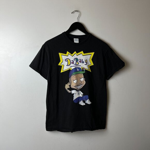 DaBaby Rap Tee T Shirt Black Medium M Rugrats Cartoon Graphic Tee 100% Cotton - Picture 8 of 11